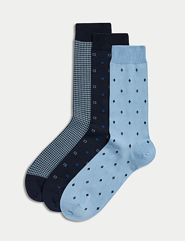 3pk Foulard Egyptian Cotton Rich Socks - CH
