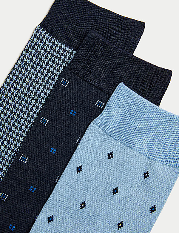 3pk Foulard Egyptian Cotton Rich Socks
