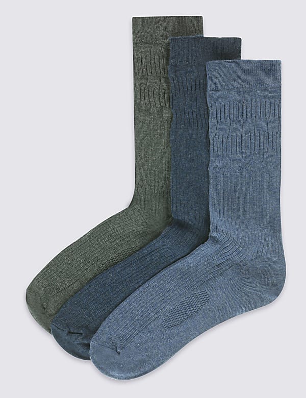 3 Pack Cool & Freshfeet&trade; Gentle Grip Socks