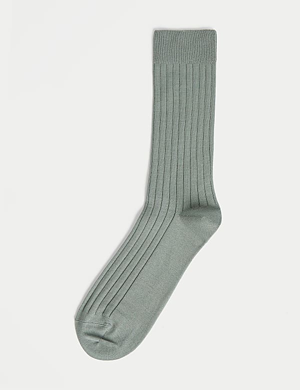 Pack de 1 par de calcetines de algodón egipcio acanalados - ES