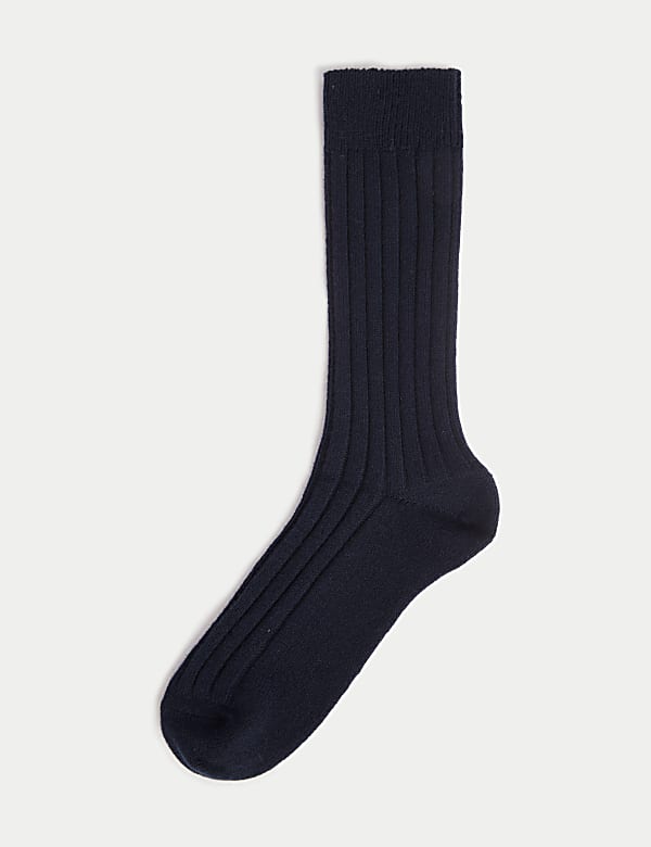 Cashmere Rich Ribbed Socks - DE