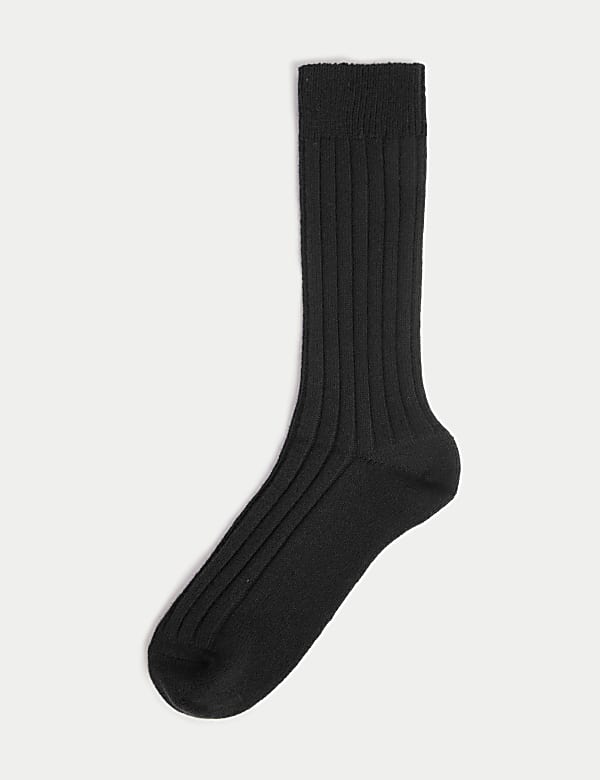 Cashmere Rich Ribbed Socks - RS