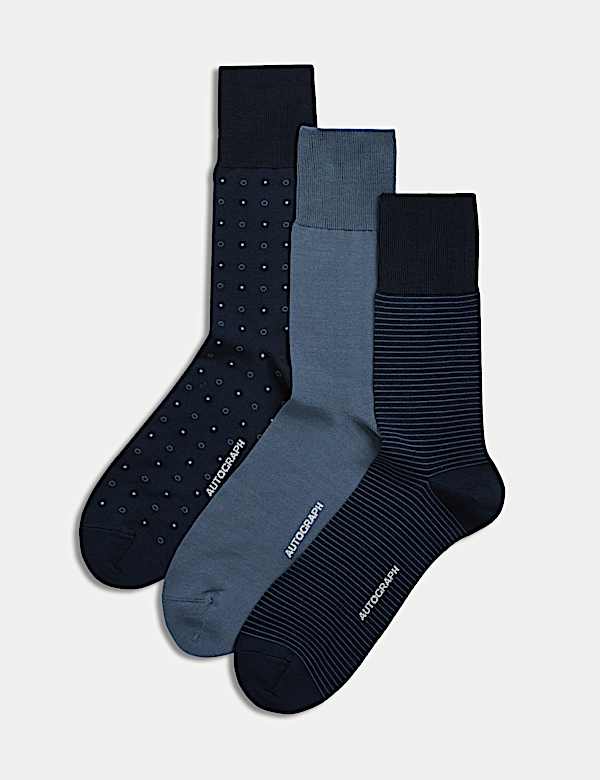 3pk Assorted Mercerised Cotton Rich Socks - MY