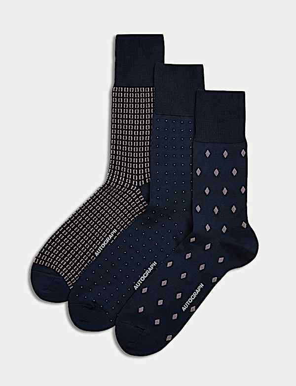 3pk Assorted Mercerised Cotton Rich Socks - VN