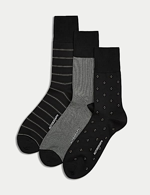 3pk Assorted Mercerised Cotton Rich Socks - VN