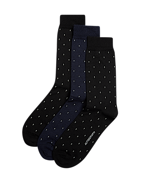 3pk Merino Wool Blend Design Socks