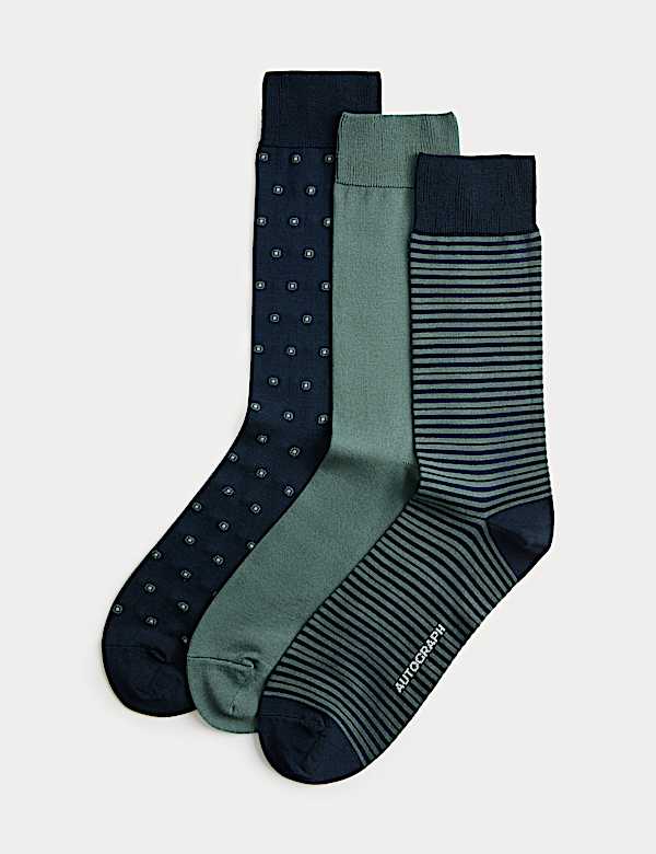 3er-Pack Socken mit hohem Anteil an merzerisierter Baumwolle - DE