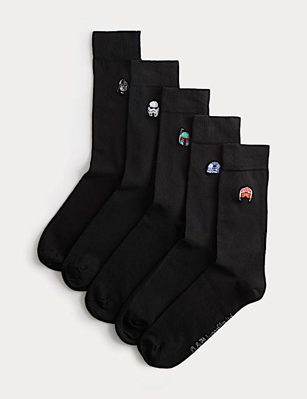 מארז 5 זוגות גרבי Cool & Fresh™‎ בעיצוב Star Wars מבד עשיר בכותנה - IL