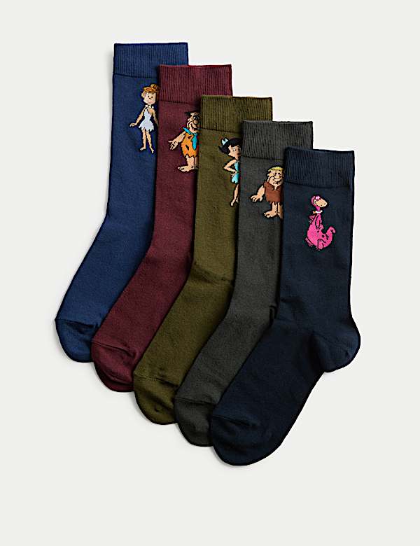 5pk The Flintstones™ Cotton Rich Socks - MV