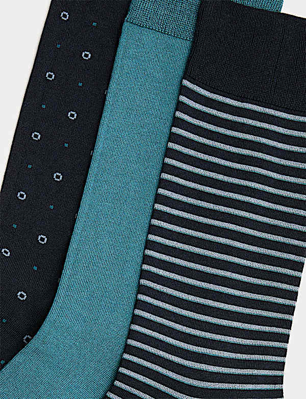 3 Pack Mercerised Cotton Rich Socks