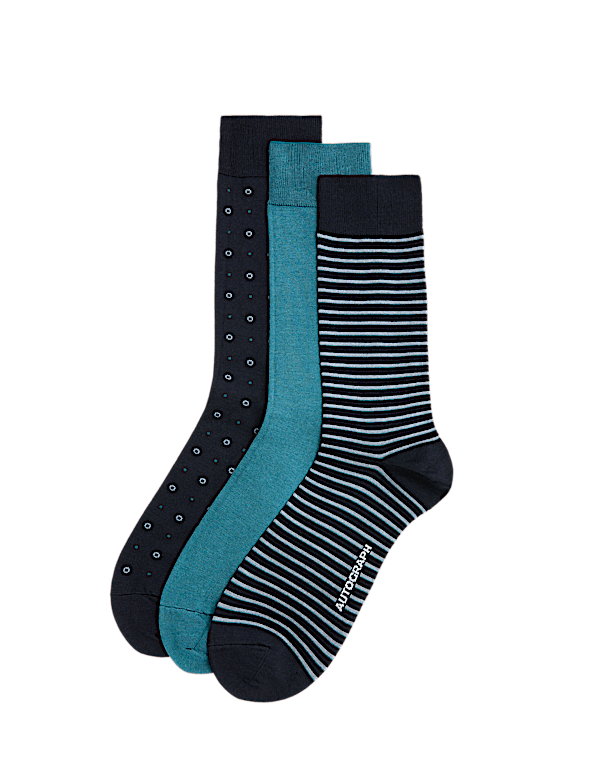 3 Pack Mercerised Cotton Rich Socks