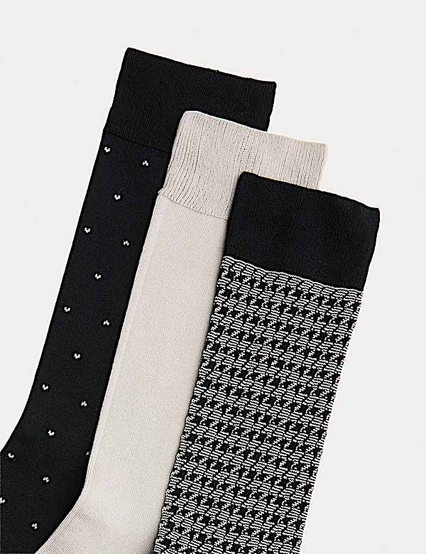 3 Pack Mercerised Cotton Rich Socks