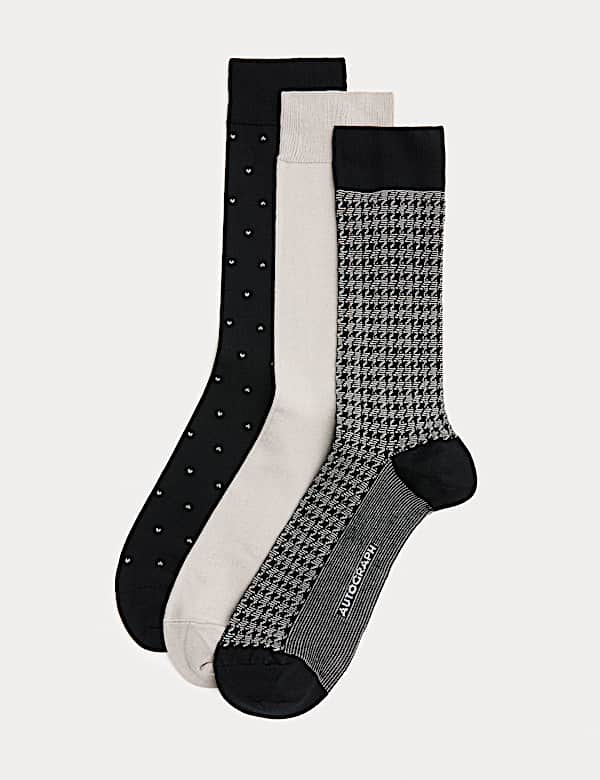 3 Pack Mercerised Cotton Rich Socks