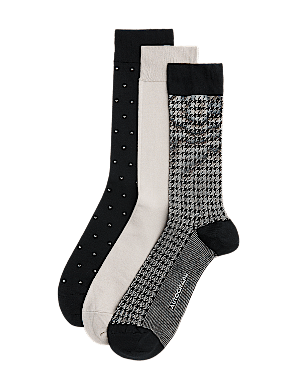 3 Pack Mercerised Cotton Rich Socks