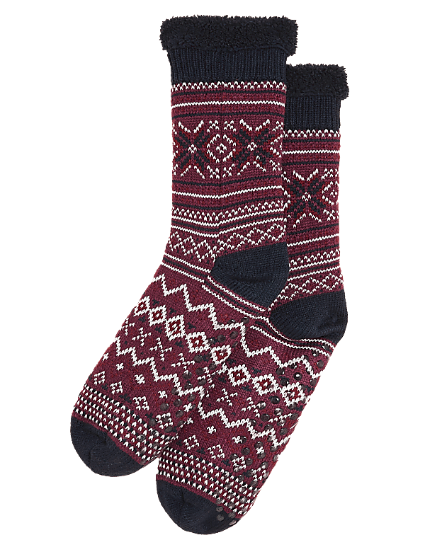 Fair Isle Slipper Socks