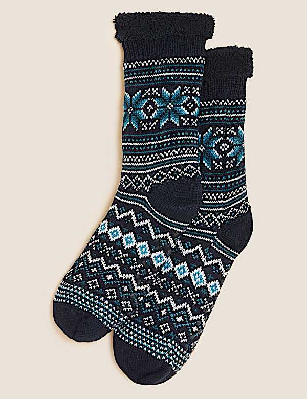 Fair Isle Slipper Socks
