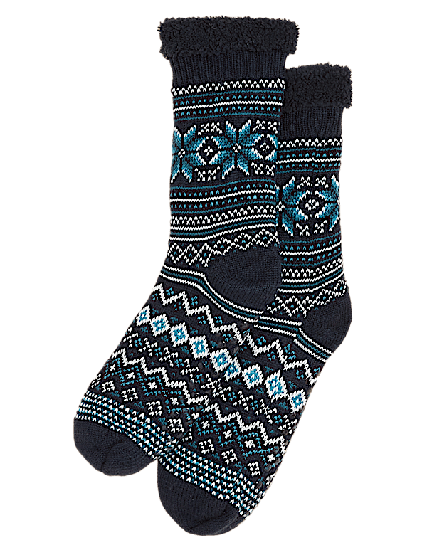 Fair Isle Slipper Socks