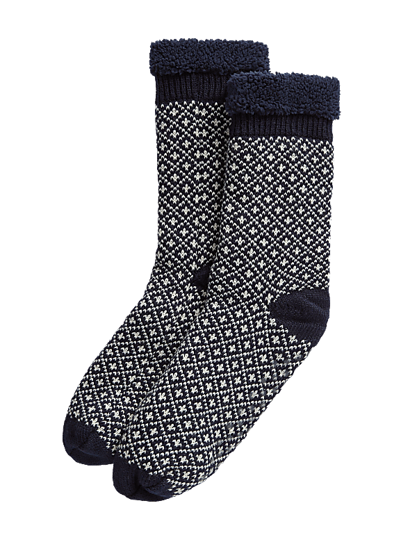 Fair Isle Slipper Socks