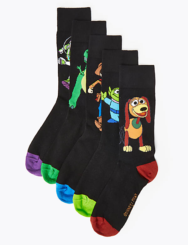 5 Pack Cotton Rich Toy Story™ Socks