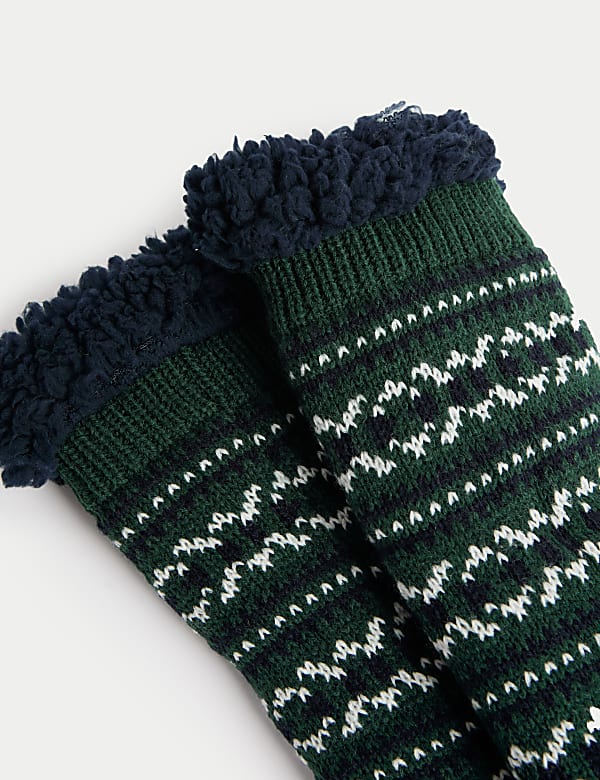 Fair Isle Slipper Socks