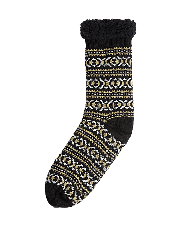 Fair Isle Slipper Socks
