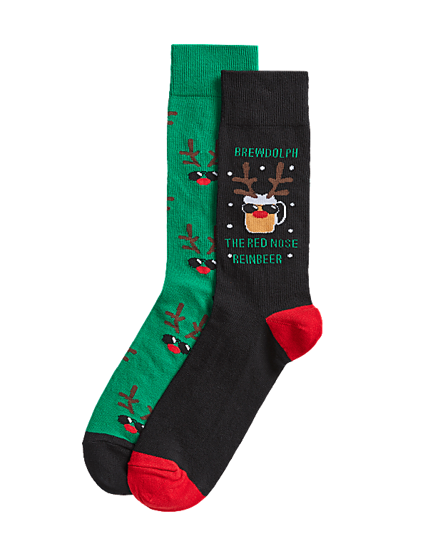 2pk Brewdolph Cotton Rich Socks