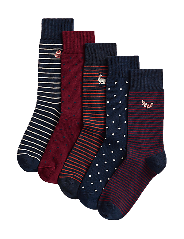 5pk Assorted Cotton Rich Woodland Socks