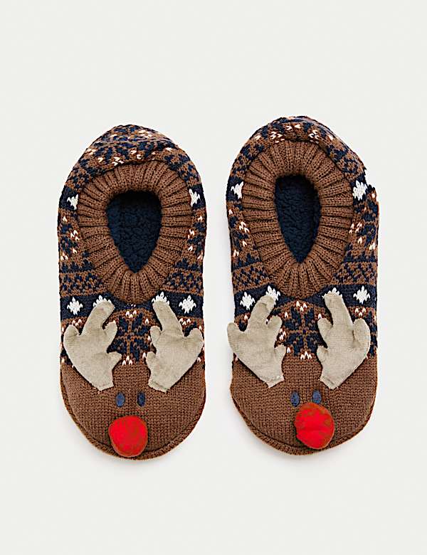 Chaussettes d’intérieur à motif renne - BE