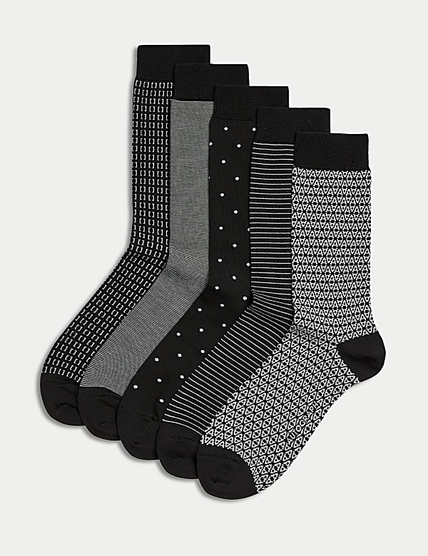 5pk Assorted Modal Pima Cotton Socks - OM