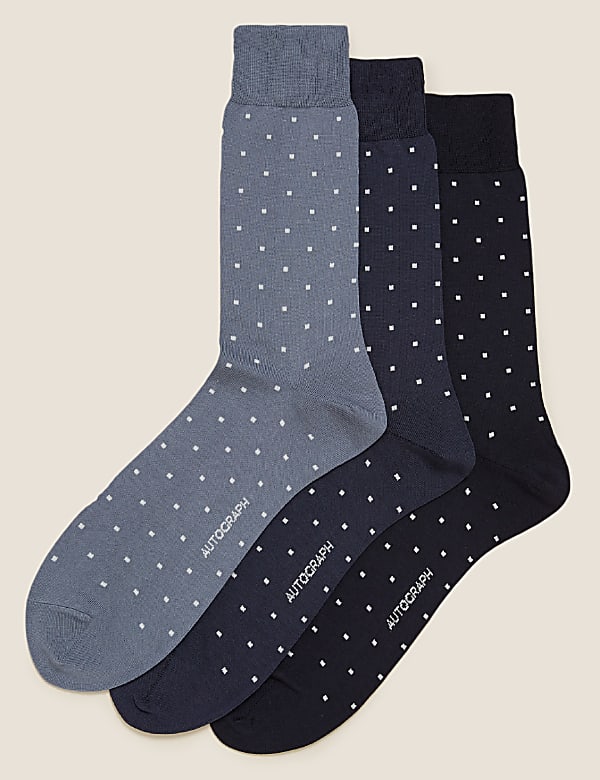 3pk Premium Cotton Polka Dot Socks