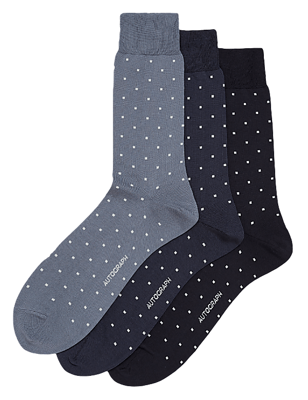 3pk Premium Cotton Polka Dot Socks