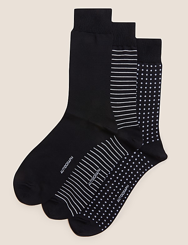 3pk Assorted Modal Pima Cotton Socks
