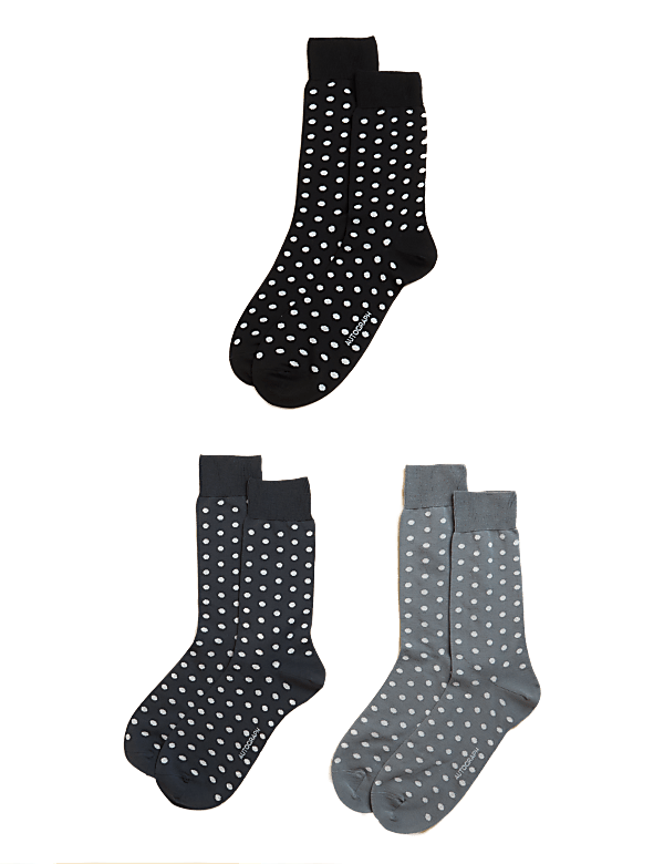 3pk Polka Dot Cotton Blend Socks