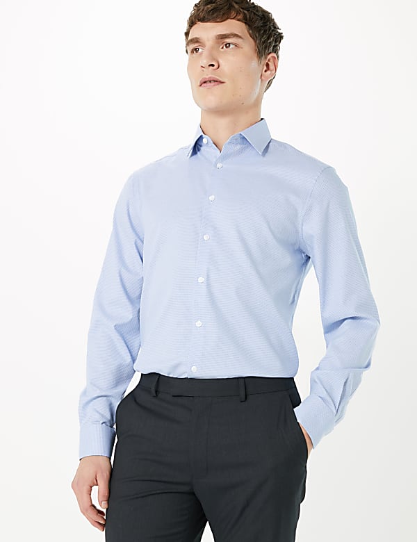 Slim Fit Easy Iron Shirt with Stretch