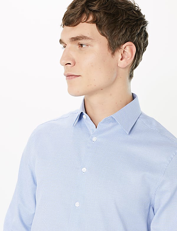 Slim Fit Easy Iron Shirt with Stretch
