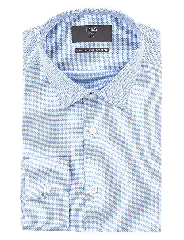 Slim Fit Easy Iron Shirt with Stretch