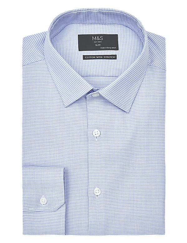 Slim Fit Cotton Textured Shirt