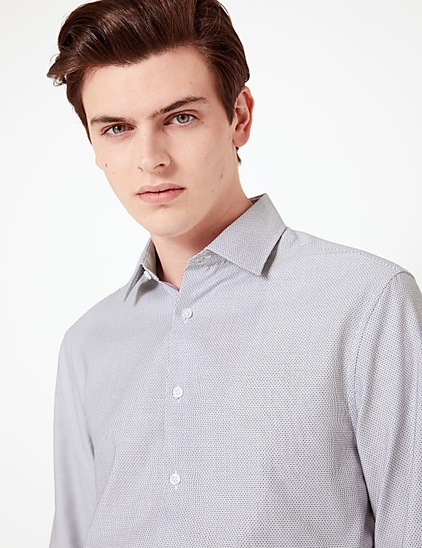 Slim Fit Easy Iron Shirt with Stretch