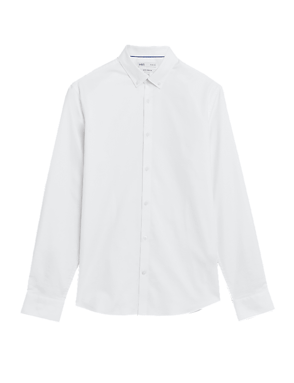 Slim Fit Cotton Rich Textured Shirt