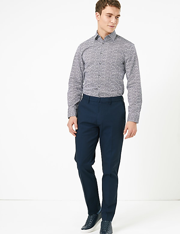 Slim Fit Printed Easy Iron Shirt