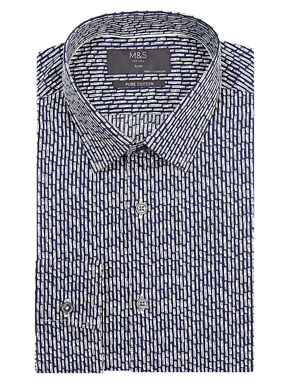 Slim Fit Printed Easy Iron Shirt
