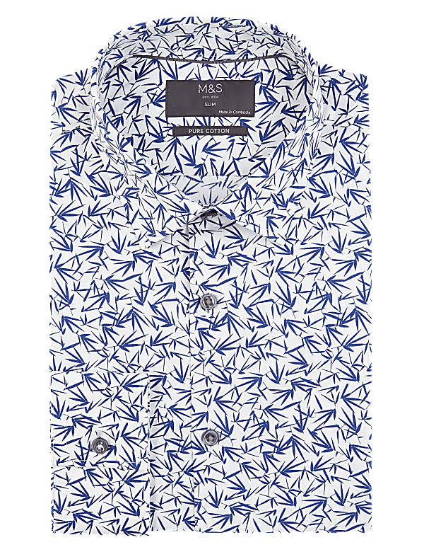 Slim Fit Bamboo Print Shirt