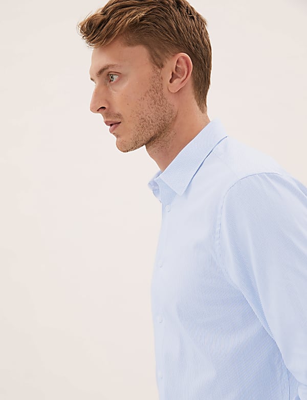 Regular Fit Pure Cotton Striped Shirt