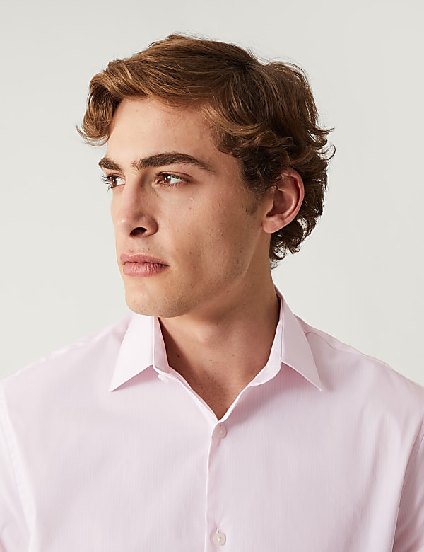 Slim Fit Cotton Rich Stretch Striped Shirt