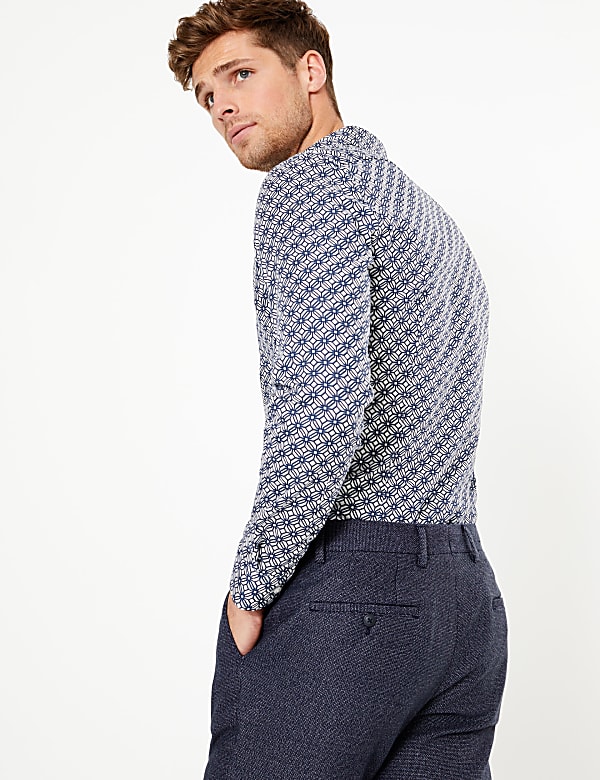 Slim Fit Pure Cotton Printed Shirt