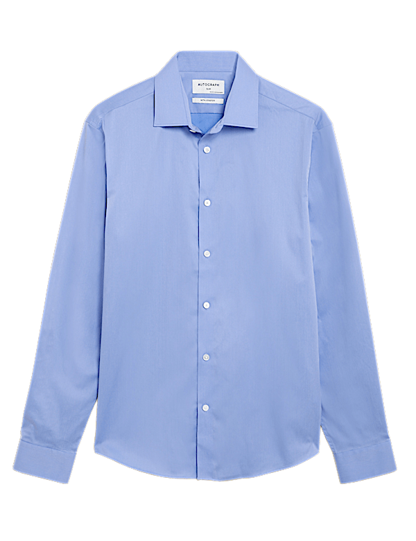 Slim Fit Cotton Rich Stretch Shirt