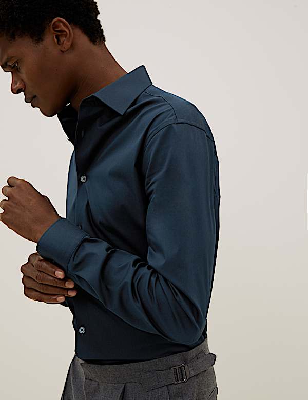 Slim Fit Cotton Rich Stretch Shirt