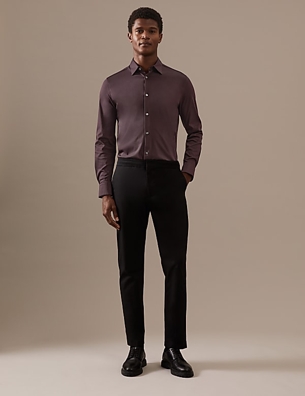 Slim Fit Jersey Cotton Shirt AIR FORCE BLUE Shirts M S IL