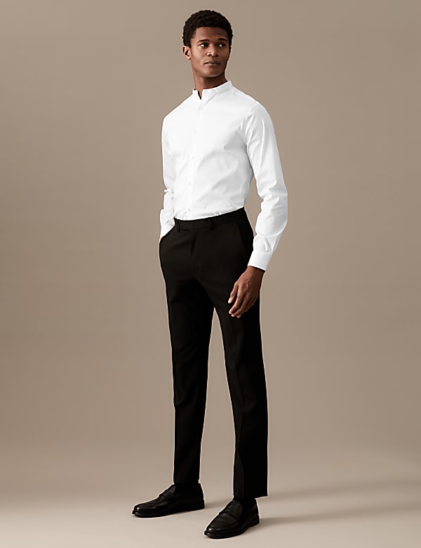 Grandad collar shirt with blazer online
