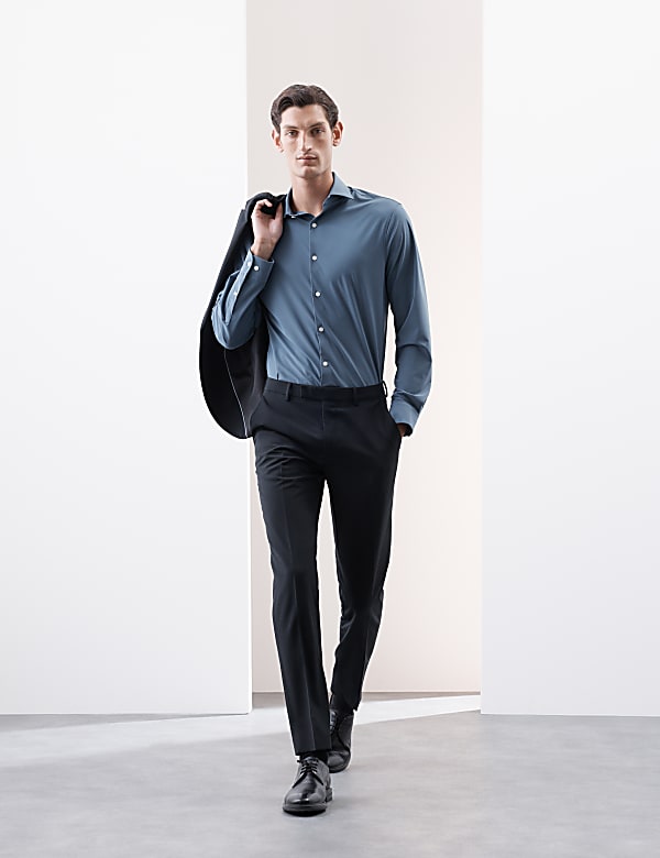 Chemise coupe ajustée en tissu extensible de performance - CA